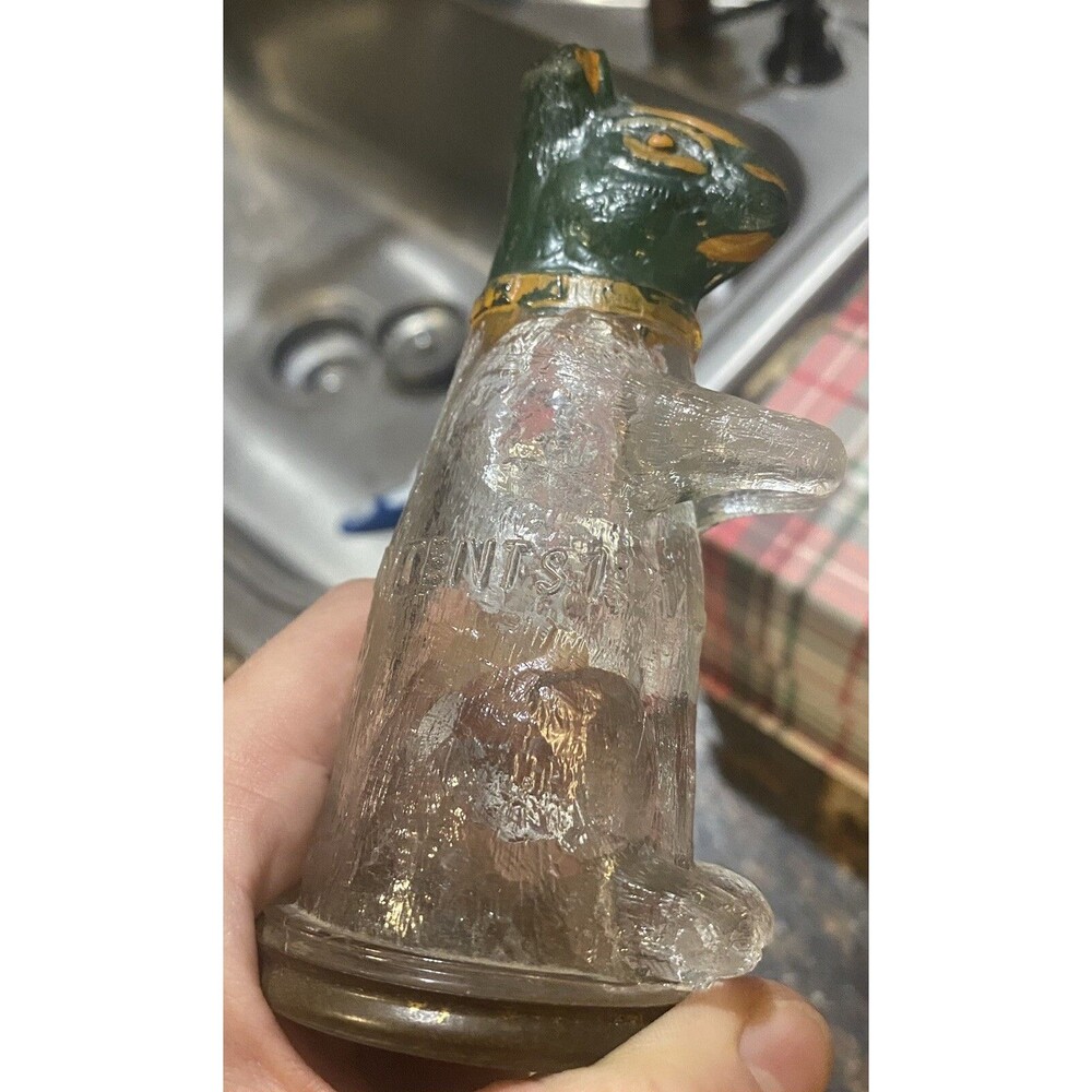 1900s Glass Rabbit Candy Container - Picture 5 of 8